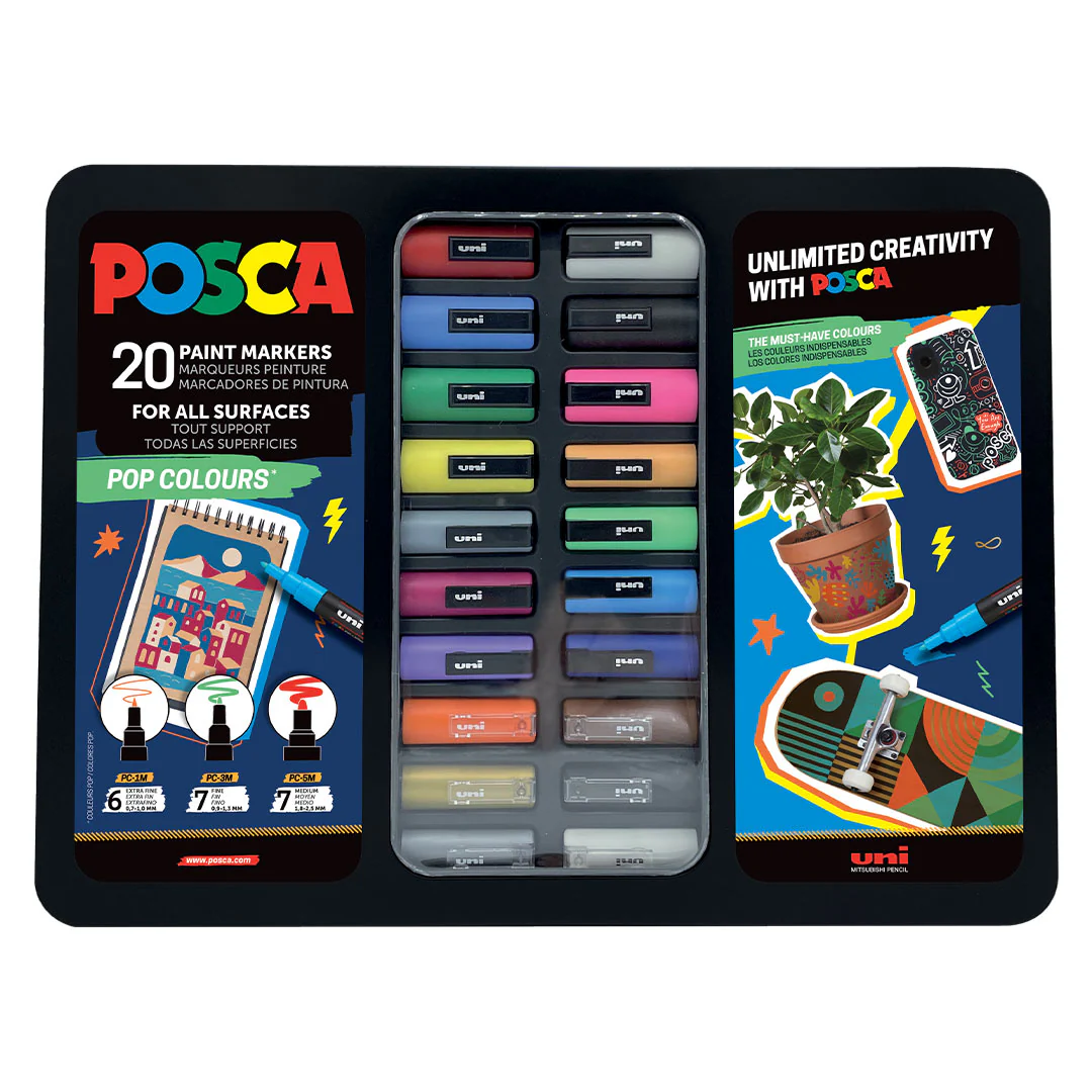 Uni POSCA 20 Piece Tin Pop Colours - Image 2