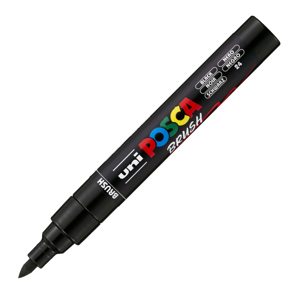 Uni POSCA Brush Marker Pen PC-5BR Medium Set of 8 Soft Colours - Image 3