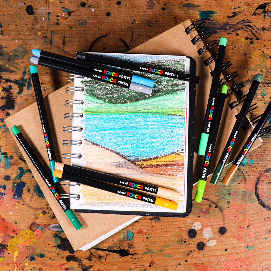 Uni POSCA Pastel Assorted Set of 12 Primary - Image 2