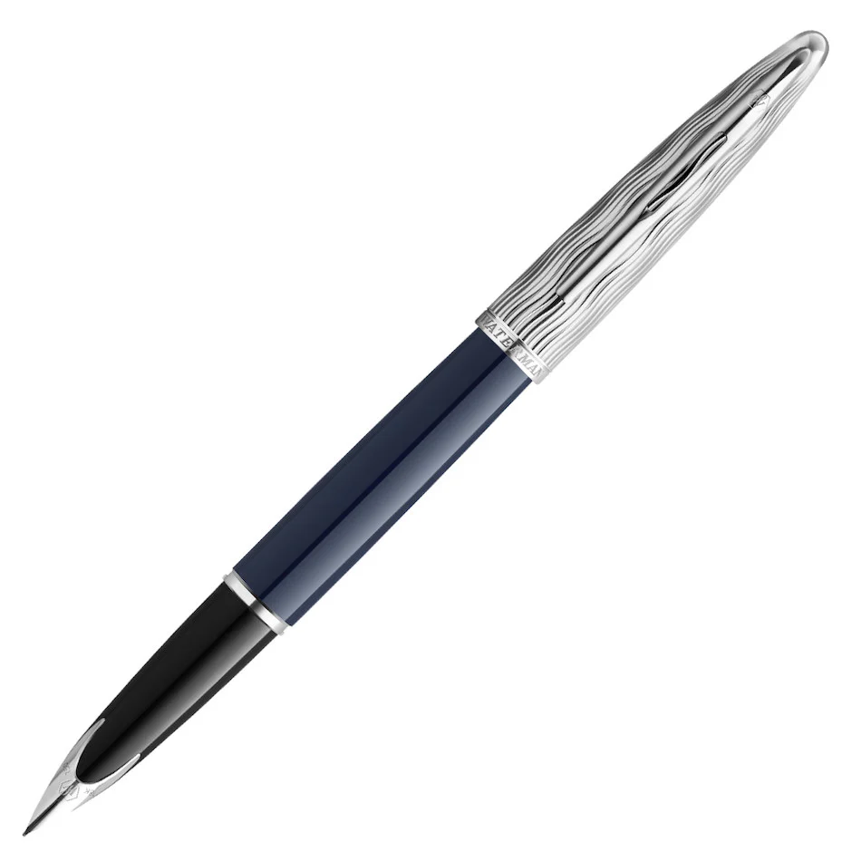 Waterman Carene Deluxe Fountain Pen Special Edition Blue with Chrome Trim