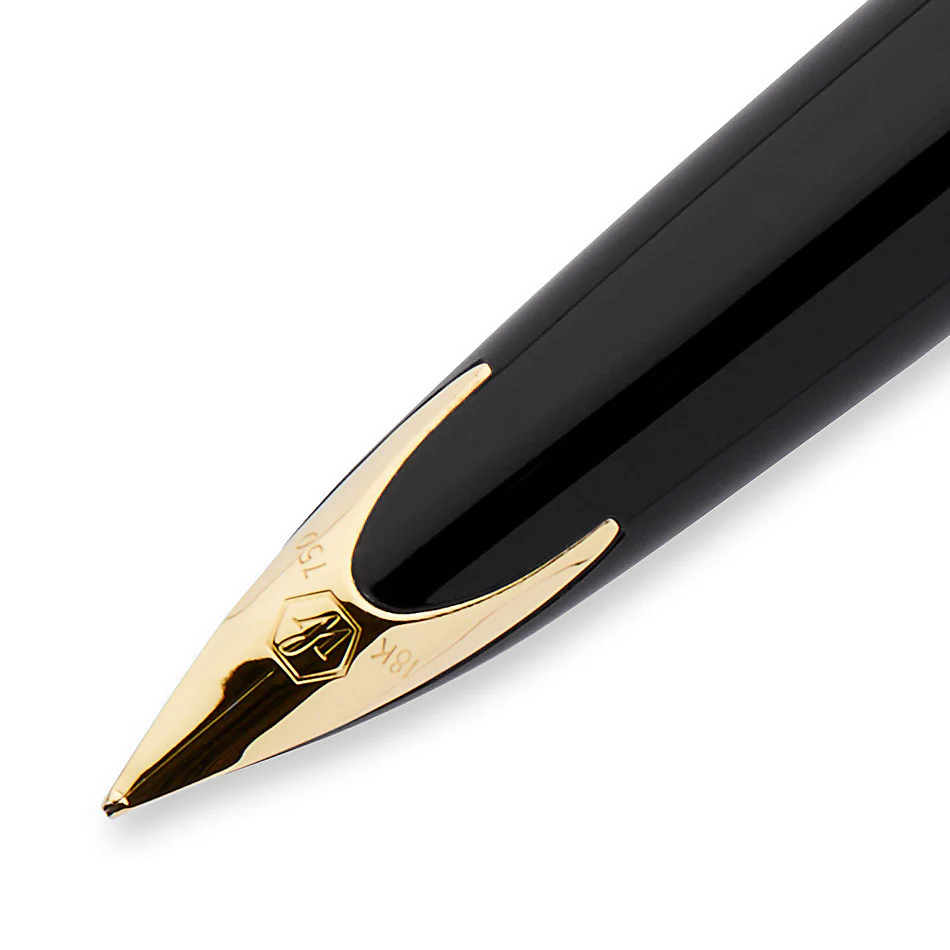 Waterman Carene Fountain Pen Black Lacquer with Gold Trim - Image 3