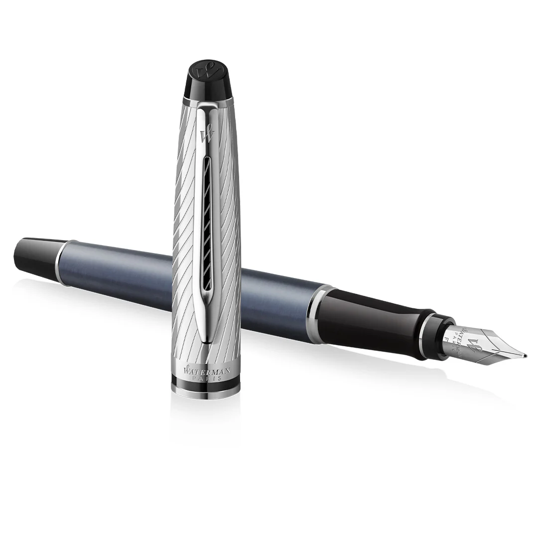 Waterman Expert Deluxe Fountain Pen Metal & Stone Grey Lacquer with Palladium Trim - Image 3
