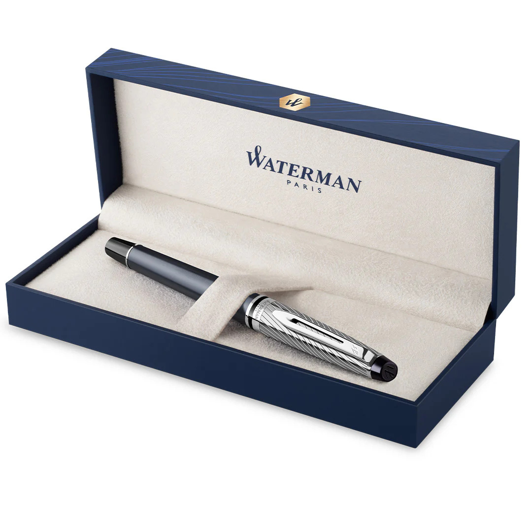 Waterman Expert Deluxe Fountain Pen Metal & Stone Grey Lacquer with Palladium Trim - Image 4
