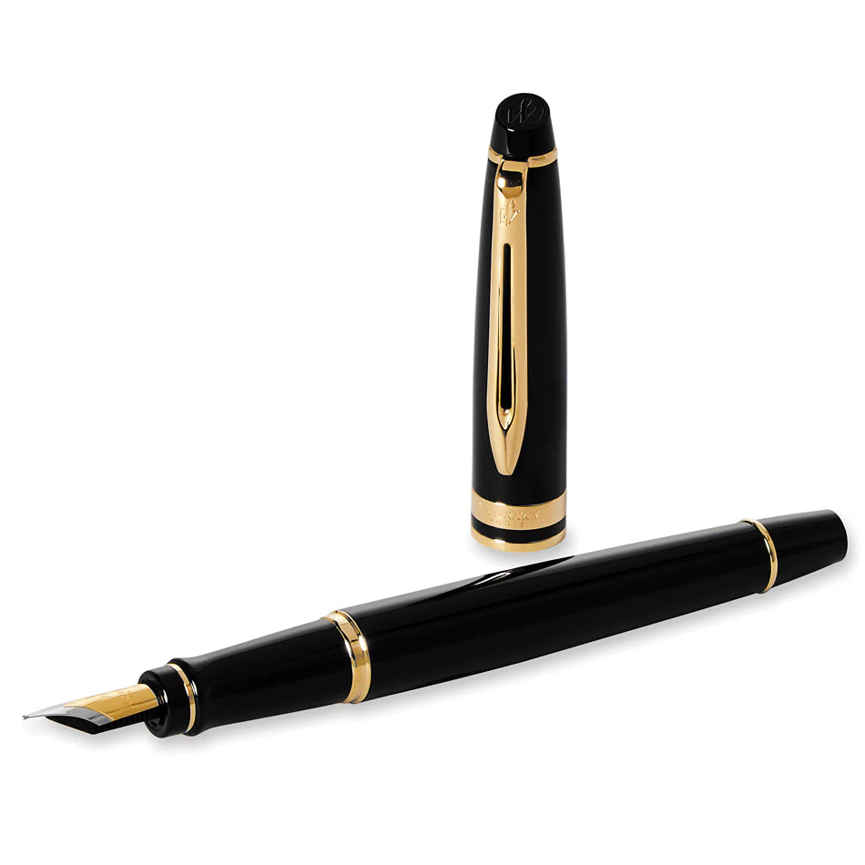 Waterman Expert Fountain Pen Black with Gold Trim - Image 3