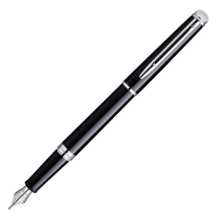 Waterman Hemisphere Fountain Pen Gloss Black with Chrome Trim
