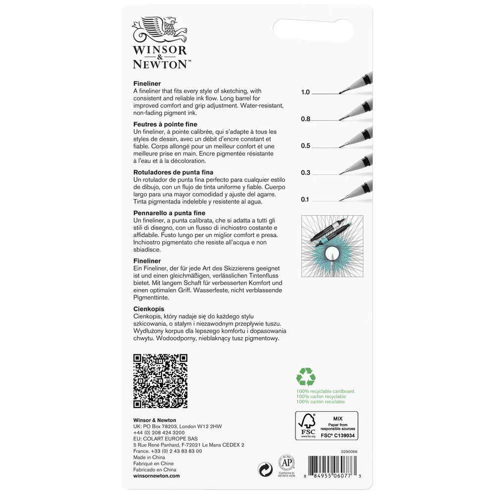 Winsor & Newton Fineliner Assorted Set of 5 - Image 6