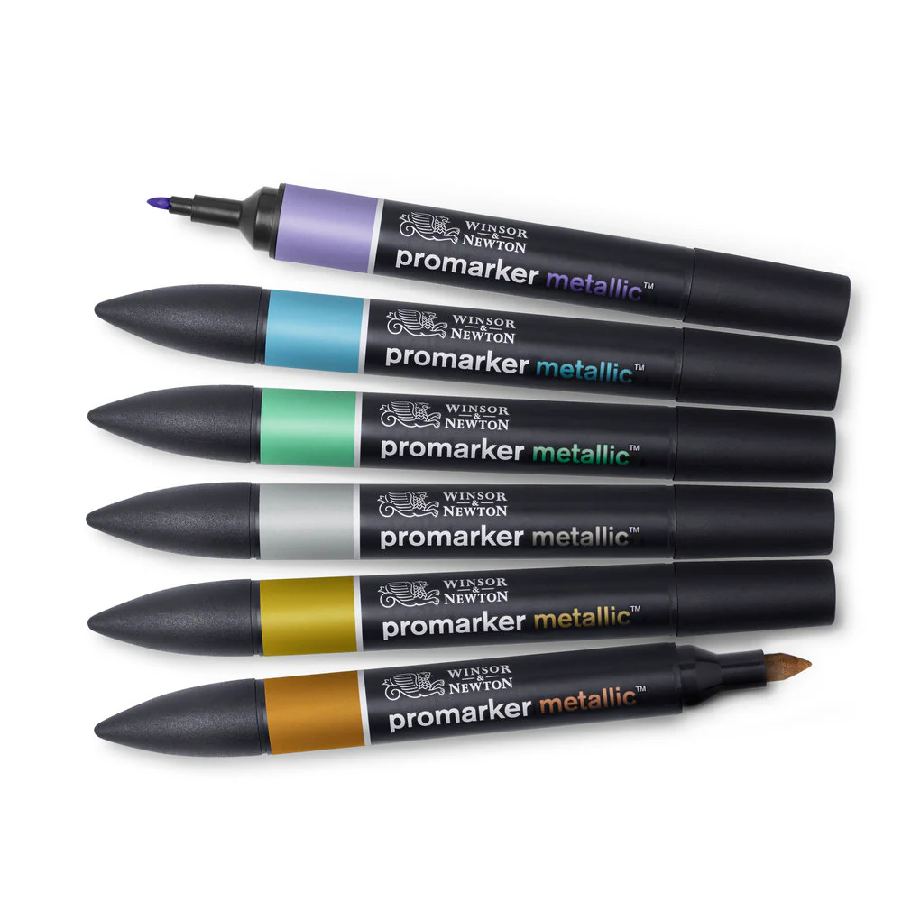 Winsor & Newton Markers Set of 6 Metallic