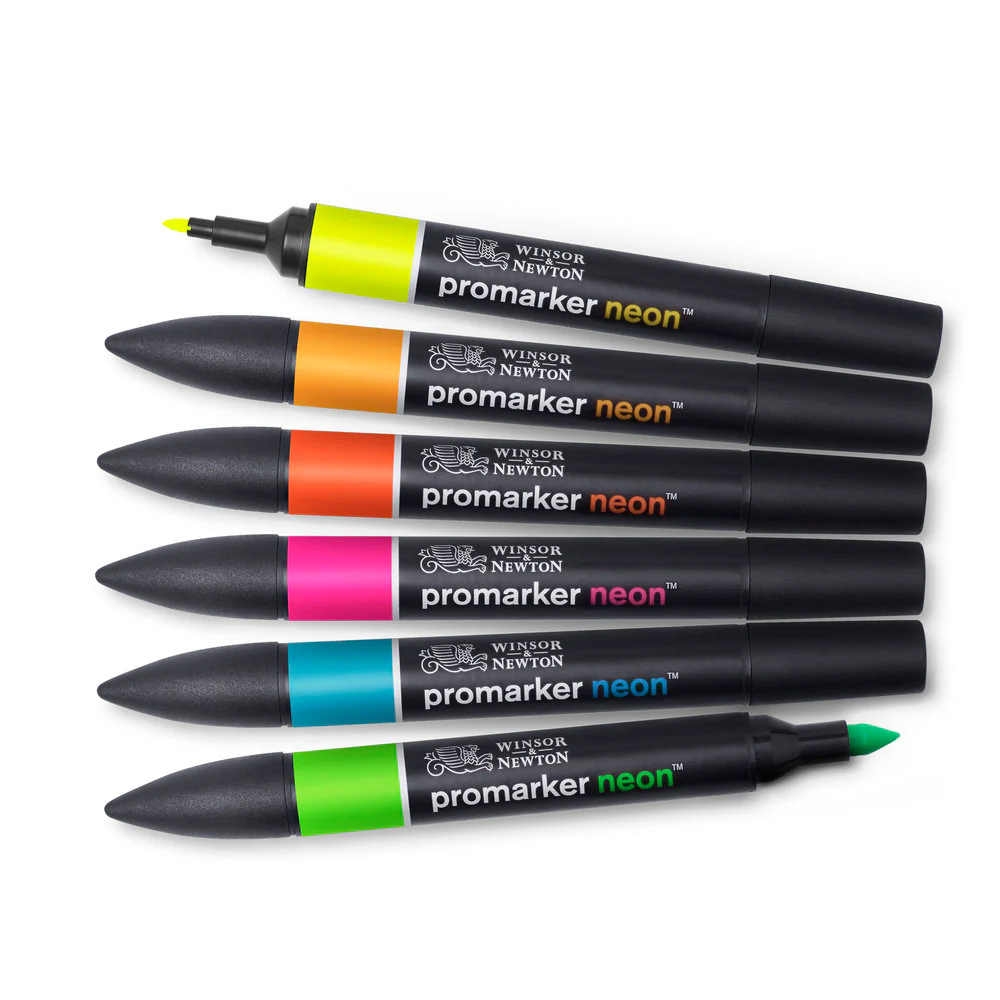 Winsor & Newton Markers Set of 6 Neon