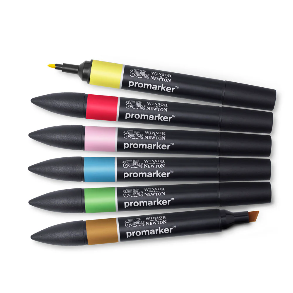 Winsor & Newton Promarker Brush Set of 6 Mid Tones