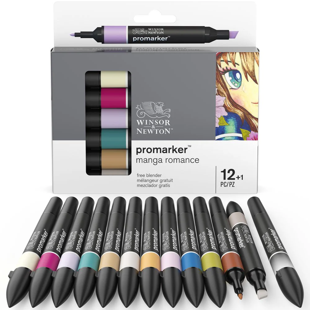 Winsor & Newton ProMarkers Set of 12+1 Manga Romance - Image 3