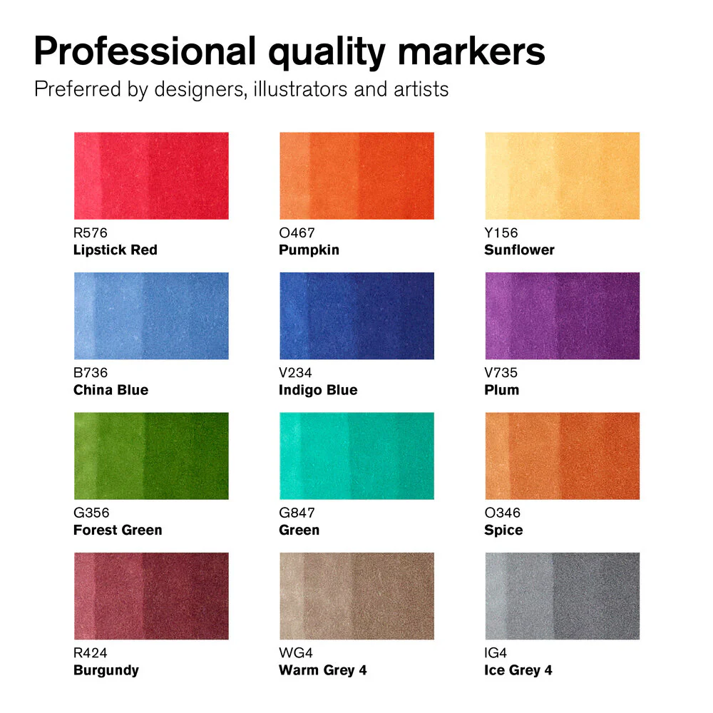 Winsor & Newton ProMarkers Set of 12+1 Tattoo Tones - Image 2