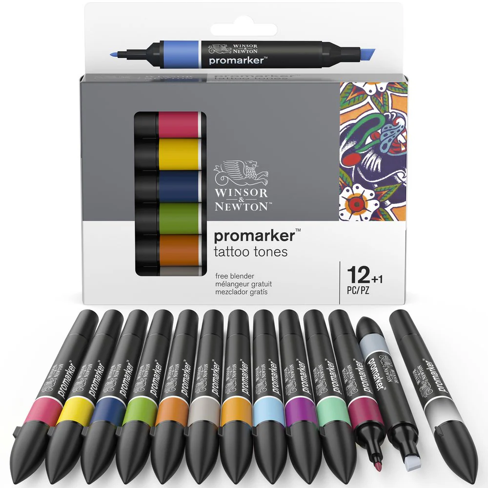 Winsor & Newton ProMarkers Set of 12+1 Tattoo Tones - Image 3