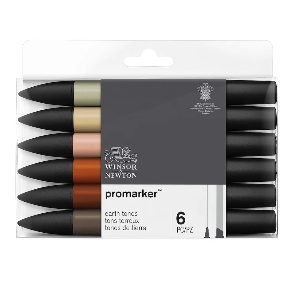 Winsor & Newton ProMarkers Set of 6 Earth Tones