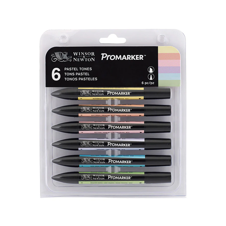 Winsor & Newton ProMarkers Set of 6 Pastel Tones