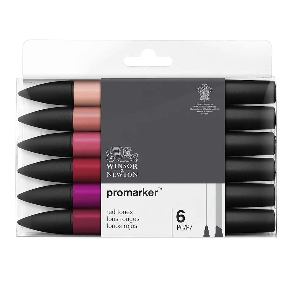 Winsor & Newton ProMarkers Set of 6 Red Tones - Image 3