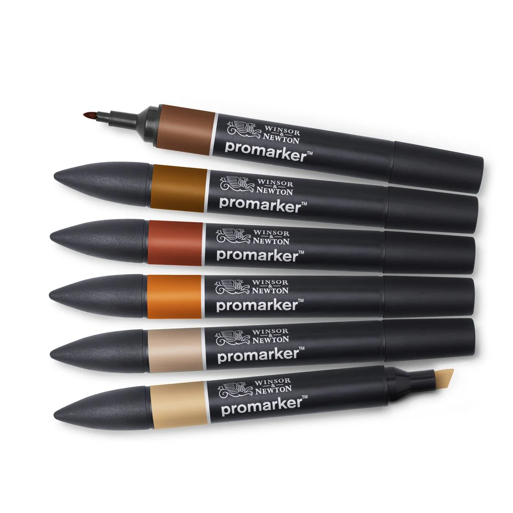 Winsor & Newton ProMarkers Set of 6 Skin Tones - Set 2