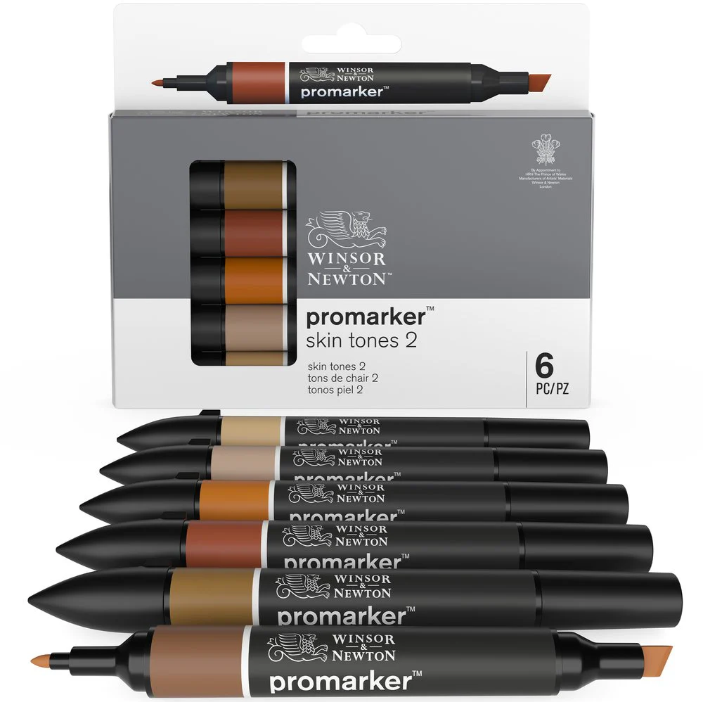 Winsor & Newton ProMarkers Set of 6 Skin Tones - Set 2 - Image 3