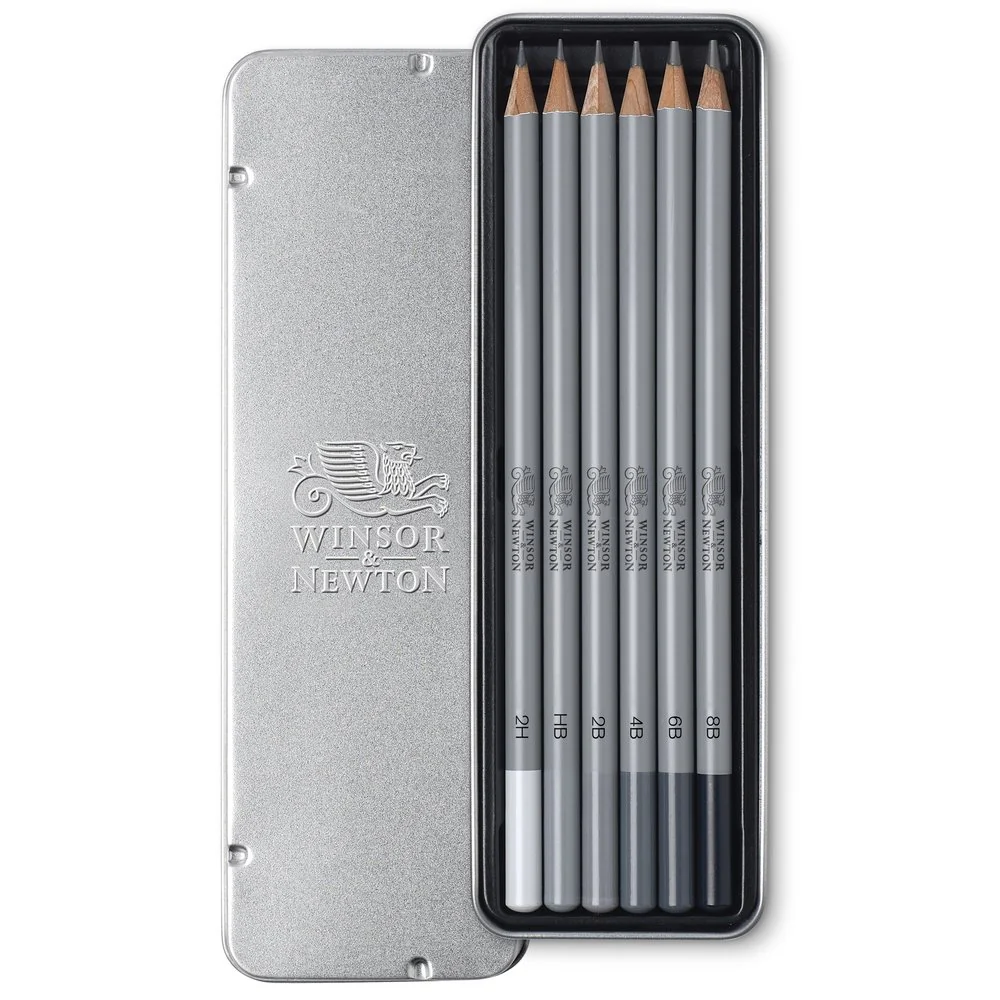 Winsor & Newton Studio Collection Graphite Pencils Assorted Tin of 6 - Image 3