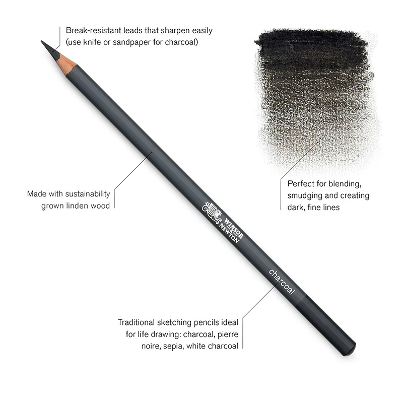 Winsor & Newton Studio Collection Sketching Pencils Assorted Tin of 6 - Image 3