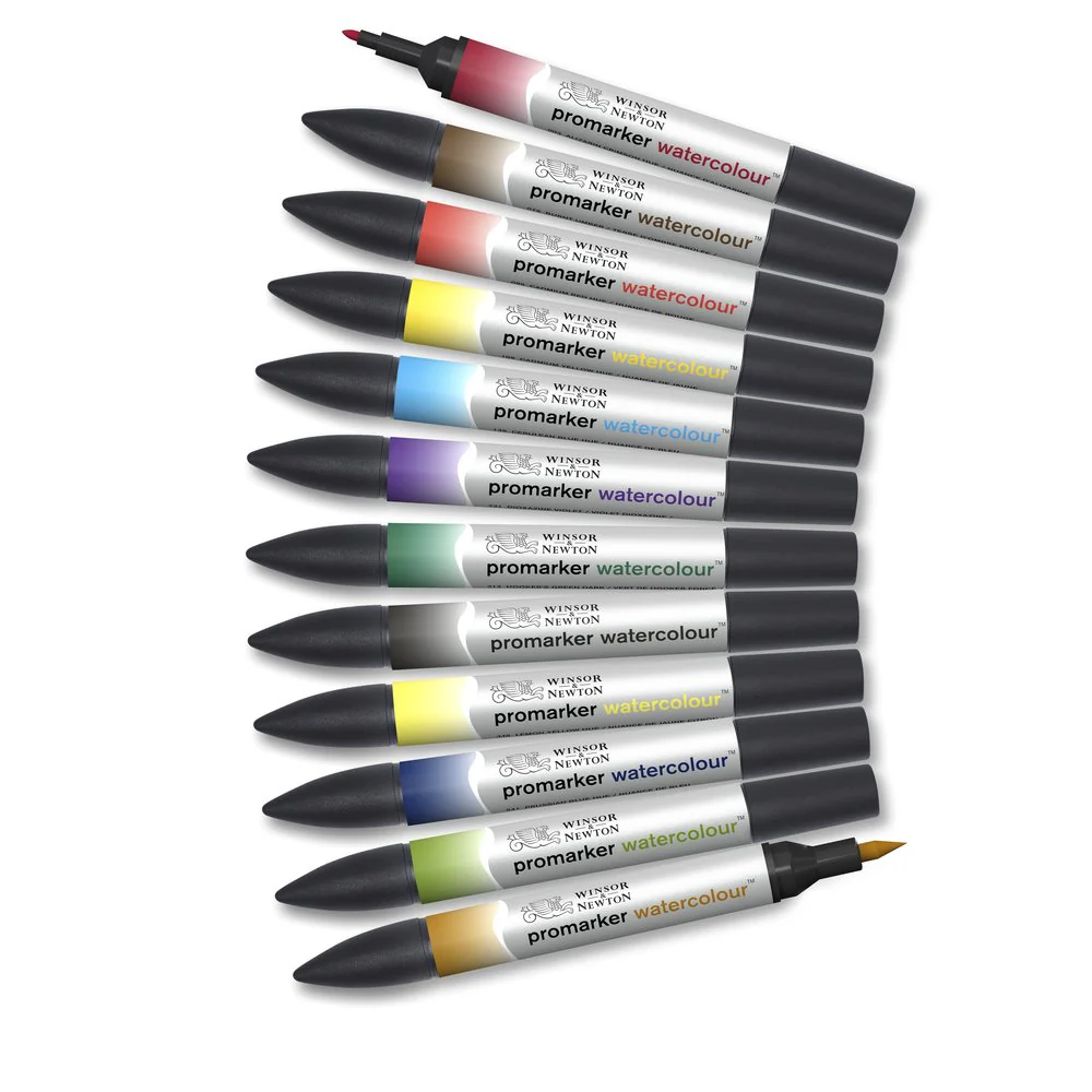 Winsor & Newton Water Colour Marker Set of 12 Basic