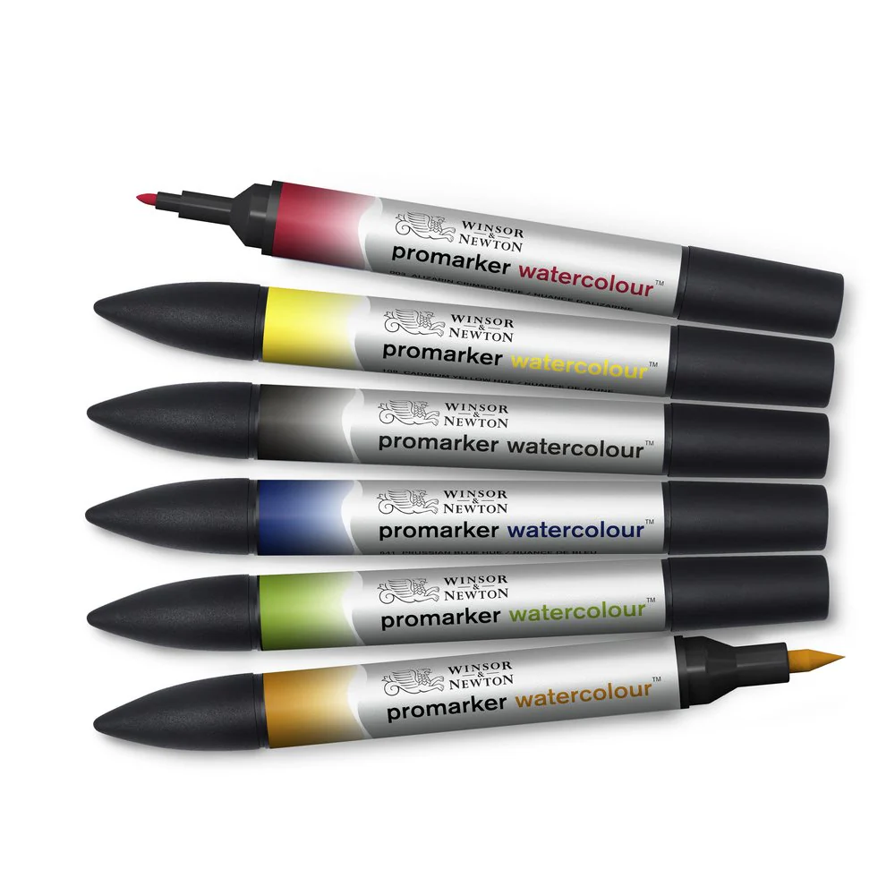 Winsor & Newton Water Colour Markers Set of 6 Basic