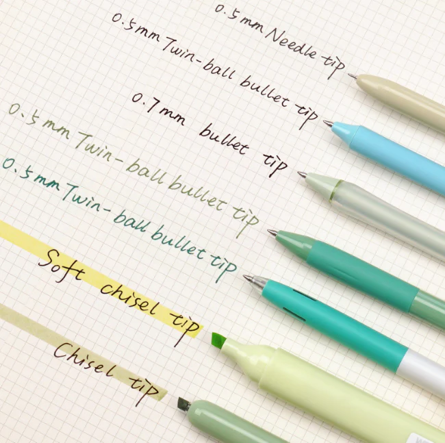 WRITECH 7 Piece Writing Set Green and Black - Image 3