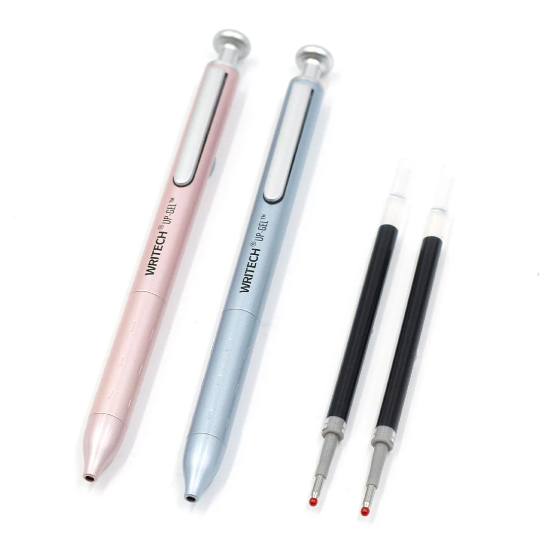 WRITECH Space Up Metal Gel Pens Set of 2 Pink and Grey - Image 3