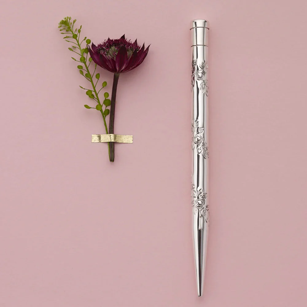Yard O Led Mayflower Hand-Chased Sterling Silver Ballpoint Pen - Image 2