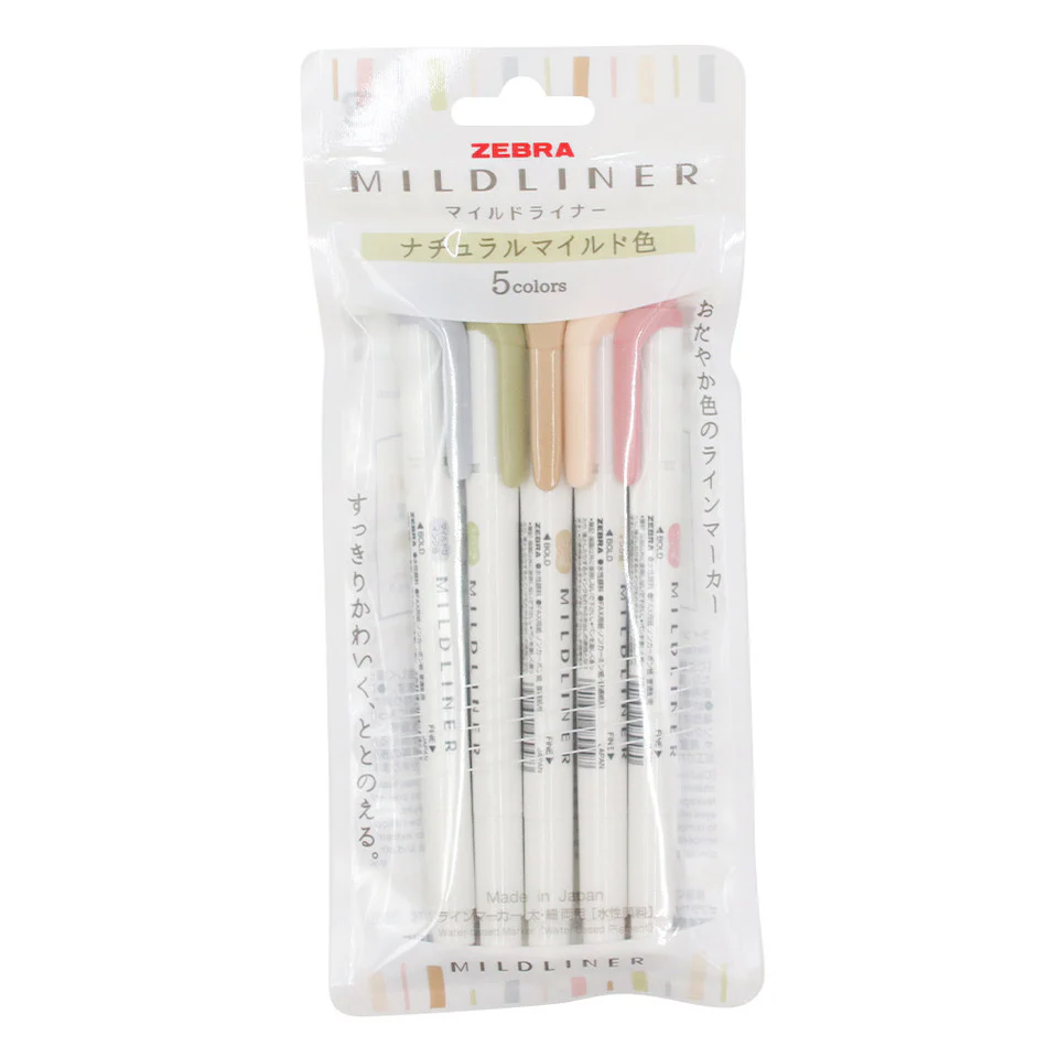 Zebra Mildliner Pen Set Natural