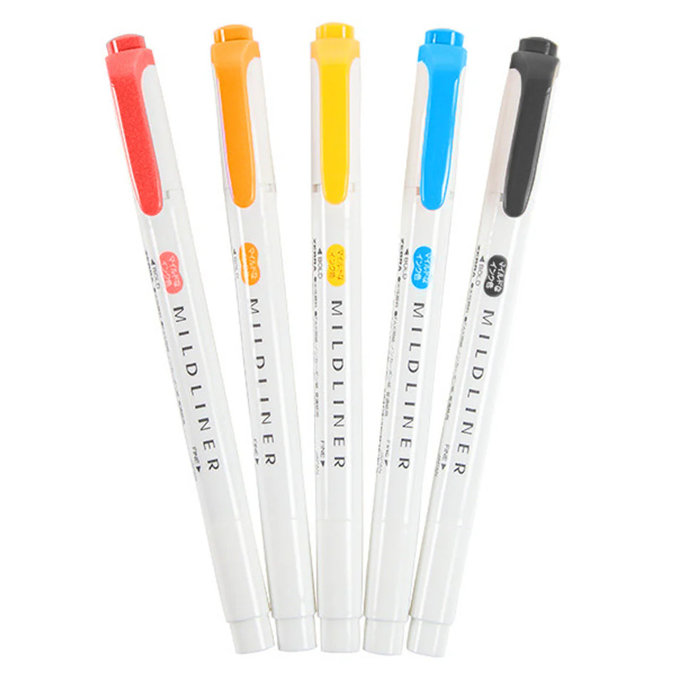 Zebra Mildliner Twin Tip Pastel Highlighter Set of 5 - Image 4